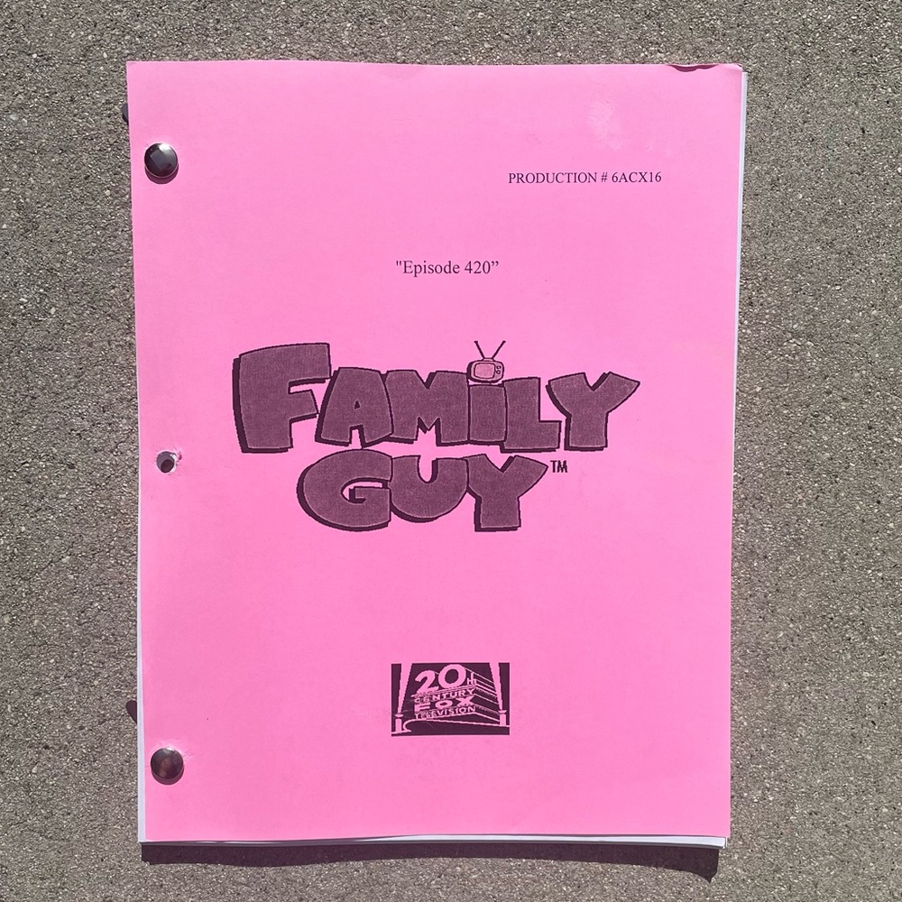 Family Guy 2007 Original Production Used Table Draft Script Episode 420 View 2